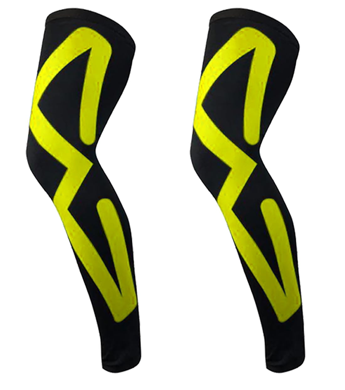 Sports Recovery Compression Full Leg Sleeves (Large, Yellow