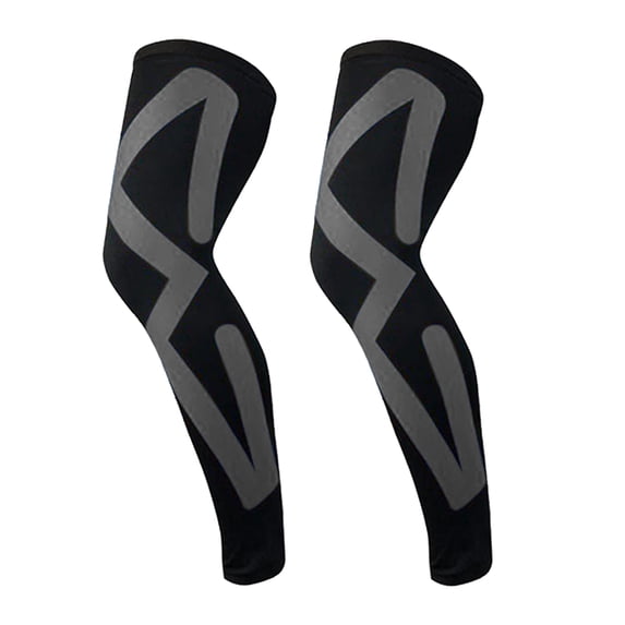 Sports Recovery Compression Full Leg Sleeves (Medium, Gray)