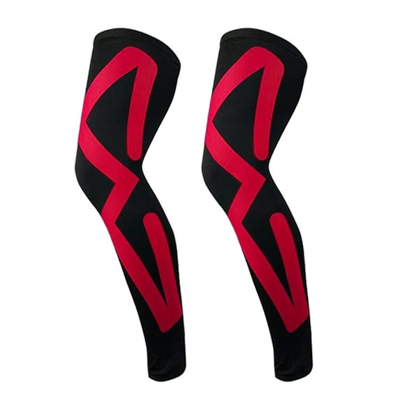 Sports Recovery Compression Full Leg Sleeves (Medium, Red)