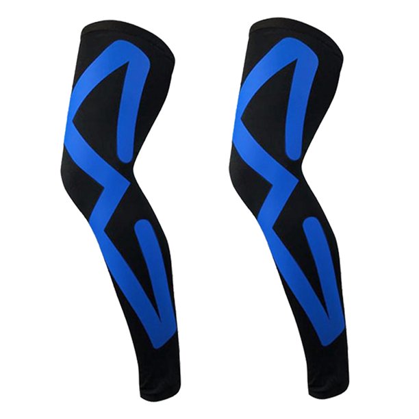 Sports Recovery Compression Full Leg Sleeves (XLarge, Blue)