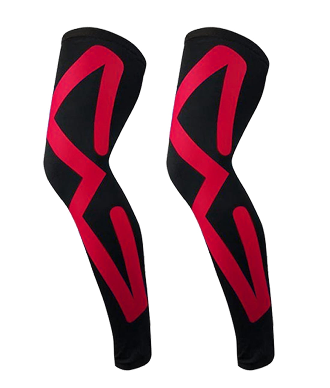 Sports Recovery Compression Full Leg Sleeves (X-Large, Red)