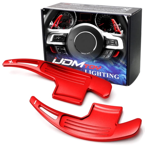 Sports Red Aluminum Large Paddle Extensions For 2015-2023 Ford Mustang