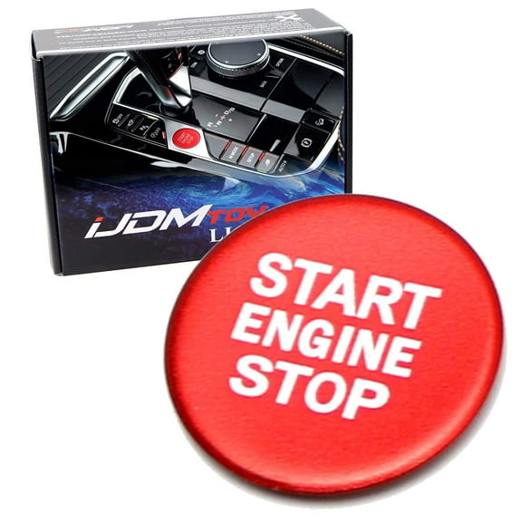 Sports Red Anodized Aluminum Engine Start/Stop Push Start Button Decoration Cover Trim For BMW G20 3 Series, G22/G26 4 Series i4, G15 8 Series, G05 X5, G06 X6, G07 X7, G29 Z4