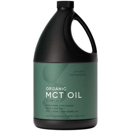 100% Organic MCT Oil C8 C10 C12 Keto Vegan Fuel Non-GMO Gluten Free 128 oz Jug