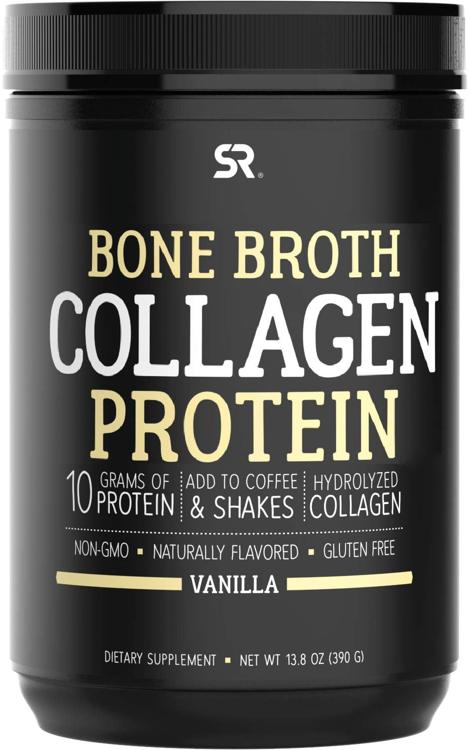 Sports Research Bone Broth Collagen Protein, Vanilla, 10.8oz.