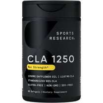 Sports Research® CLA 1250mg Active Conjugated Linoleic Acid, Soy & Gluten Free (90 Softgels)