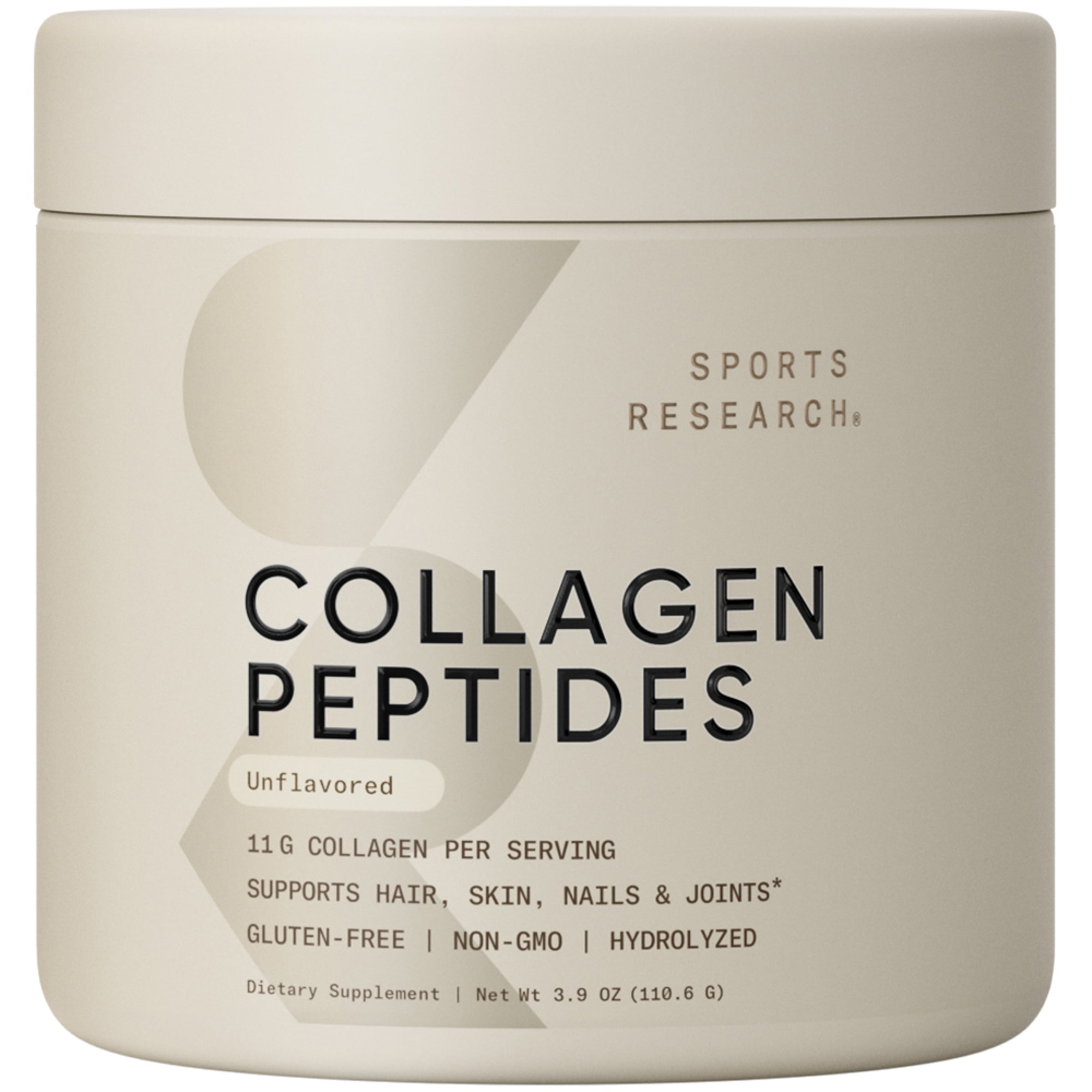 Sports Research Hydrolyzed Collagen Peptides, Unflavored - 3.9oz (110 ...