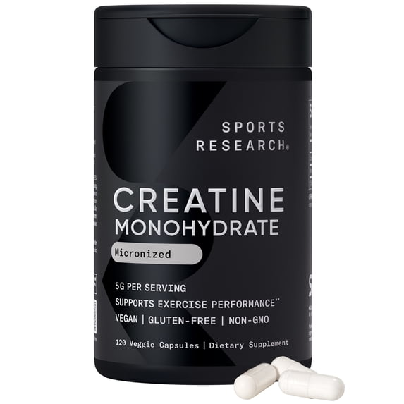 Sports Research® Creatine Monohydrate Capsules 5g, 120 Count