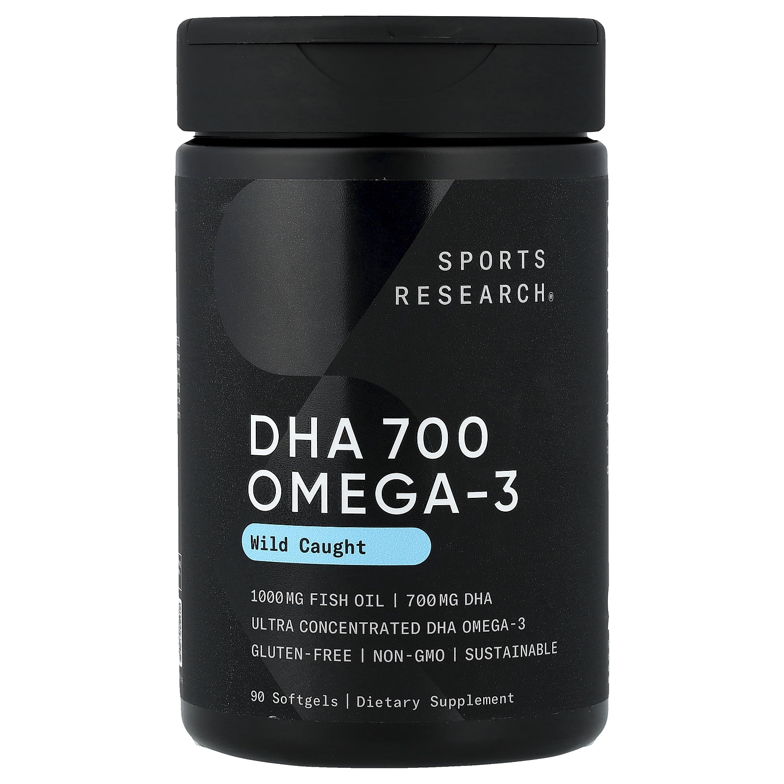 Sports Research DHA 700 Omega-3, Wild Caught, 90 Softgels
