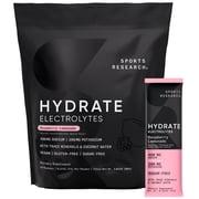 Sports Research  Electrolyte Powder Packets Raspberry Lemonade Flavor Hydration & Recovery Boost 16 Packets