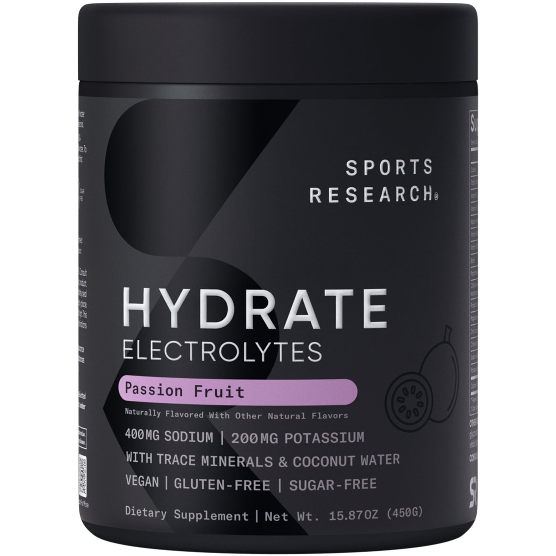 Sports Research® Hydrate Passion Fruit Drink Mix – Refreshing Electrolyte Power (90 Servings)