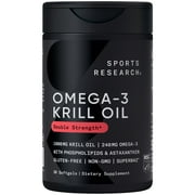 Sports Research® Krill Oil 1000mg 30 Softgels with Omega 3, EPA & DHA Superba 2 MSC-C-55162