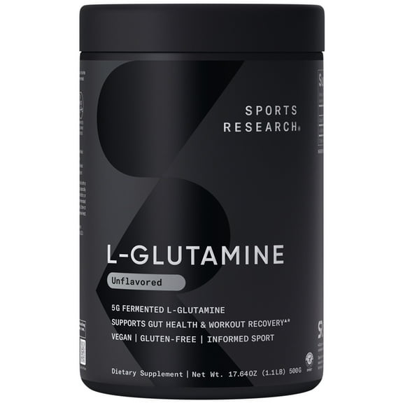 Sports Research SR L-Glutamine Workout Recovery Immune Health Gut Health IBS 5g Per Serving