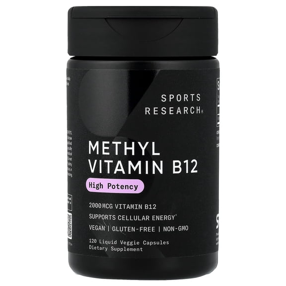 Sports Research Methyl Vitamin B12, 2,000 mcg, 120 Liquid Veggie Capsules