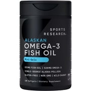 Sports Research® Fish Oil Mini-Softgels Easy to Swallow Omega-3 Fatty Acids 625mg (120 Capsules)