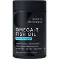thumbnail image 1 of Sports Research Omega 3 Fish Oil Supplement, Triple Strength 1250mg Omega 3 Fatty Acids, 120 Softgels, 1 of 6