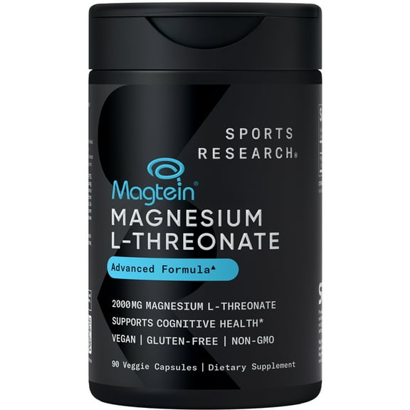 Sports Research® Magtein Magnesium L-Threonate Supplement 2000mg for Adults (90 Capsules)
