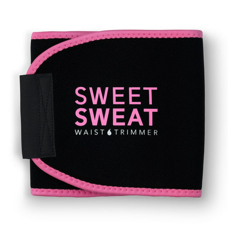 Sports Research Sweet Sweat Waist Trimmer, Large, Black and Pink