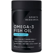 Sports Research Triple Strength Omega 3 Fish Oil 1250mg, 30 count