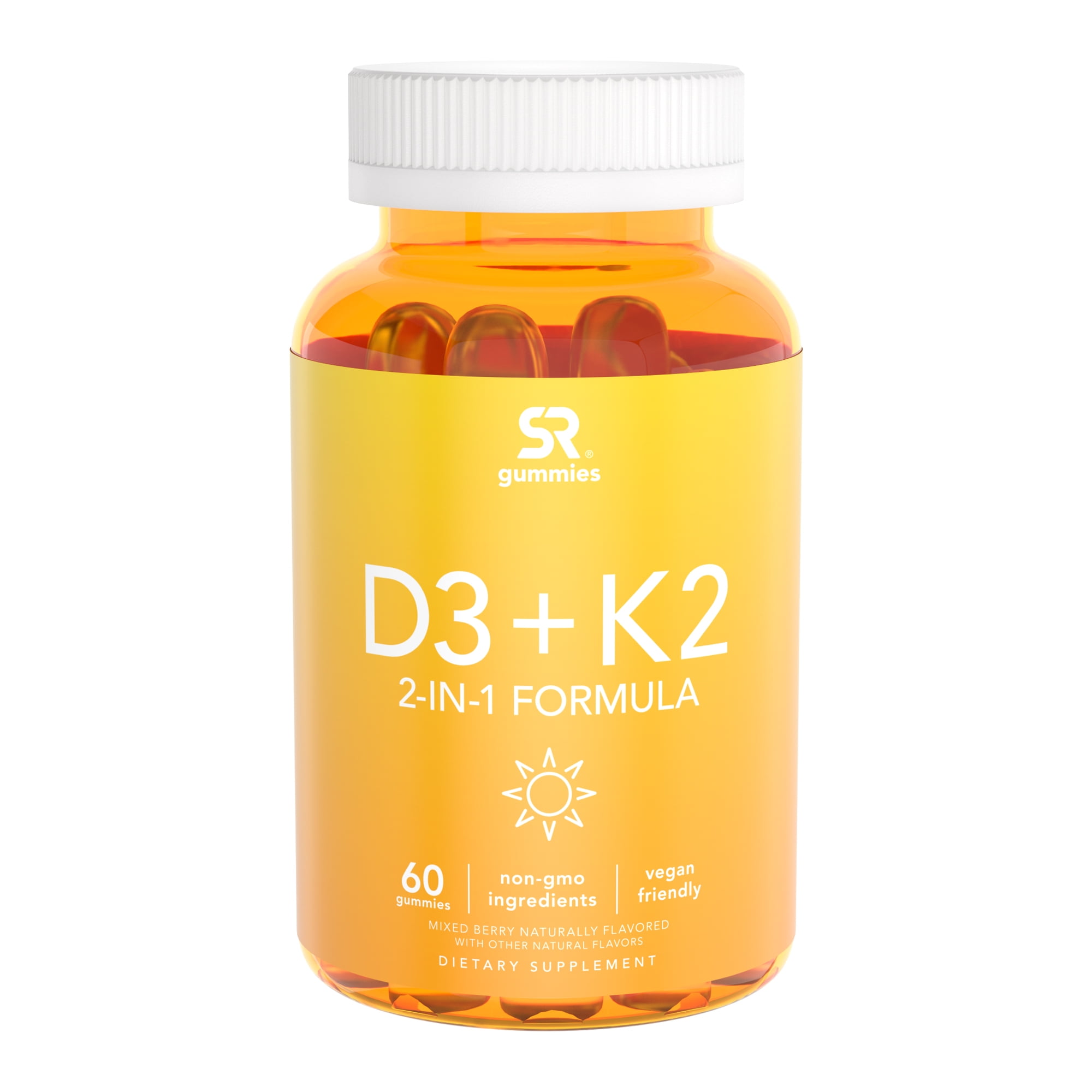Sports Research Vitamin D3 + K2 Gummies, Plant-Based, 60 count ...