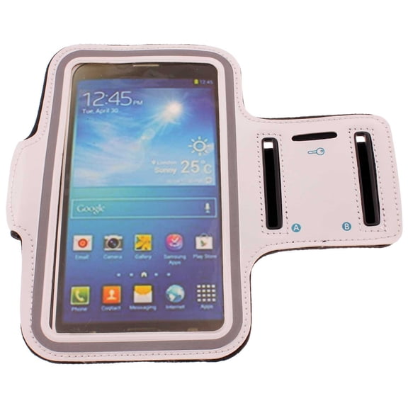 Sports Running Armband for Google Pixel 6 Pro Phone - White Gym Workout Case Cover Band Arm Strap Reflective Water Resistant W5K Compatible With Google Pixel 6 Pro Model