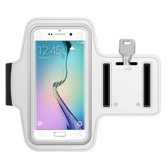 Sports Running Armband for Samsung Galaxy A72 5G/A42 5G/A32 5G/A12 5G Phones - White Gym Workout Case Cover Band J8A Compatible With Galaxy A72 5G/A42 5G/A32 5G/A12 5G