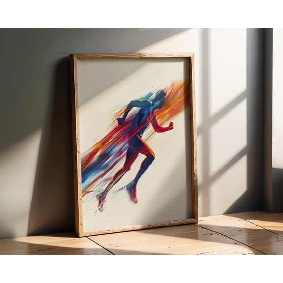 Sports , Running Poster , Colourful Sprinter Art , Track And Field Wall Decor , Poster Print Only