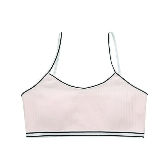 Sports Seamless Training Bras for Girls Seamless Cami Cotton Bralettes Sports Ribber Cropped Vests Sports Bras for Kids L