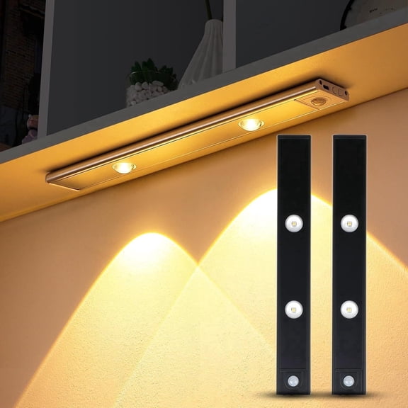 2Pcs Under Cabinet Lights, USB Charging Closet Lighting kit with Motion Sensor,8in
