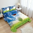 thumbnail image 1 of Ambesonne Sports Fitted & Top Sheet Set with Shams, Golf Club and Ball, Green Blue, 1 of 8