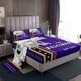 thumbnail image 1 of Sports Sheets American Football City Twin Bed Sheets Set, 3D Helmet Sheet Set Youth Bedroom, Purple Black Yellow Bedding Set - 1 Fitted Sheet 1 Top Sheet 1 Pillowcase (Baltimore), 1 of 5