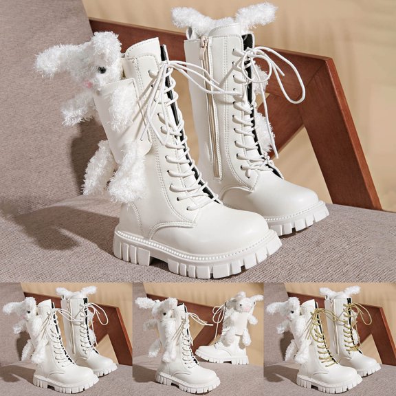 Sports Shoes Flat Thick Bottom Non Slip Easy To Wear PU Upper Comfortable Boots Gold 11.5 Y-12 Y