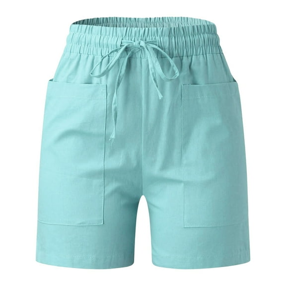 Sports Shorts for Women, Shorts for Women Plus Size,Women's Casual Summer Loose Fit Shorts with Pockets Comfortable Elastic Waist Plus Size Drawstring Design for Everyday Wear