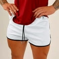 thumbnail image 1 of Sports Shorts for Men Fitness Summer Active Split Running Gym Home Running Drawstring Elastic Waist White Shorts L, 1 of 2