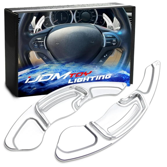 Sports Silver A-Spec Style Aluminum Larger Paddle Shifter Extension For Acura 2013-17 MDX, 2013-22 ILX, 2013-16 RDX, 2015-20 TLX, 2009-14 TSX