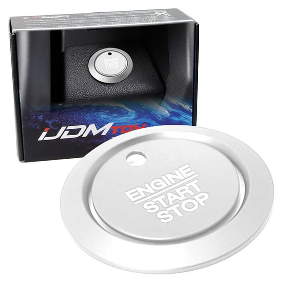 Sports Silver Aluminum Keyless Engine Push Start Button w/Surrounding Ring Trim For Ford F-150 Raptor Explorer Fusion Expedition Edge Taurus, etc