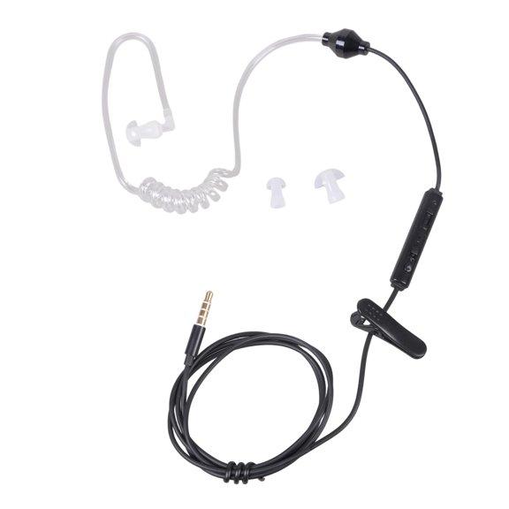 Sports Single Ear Earphone Featuring Air Spirals Tube Microphone Remote Without Radiation for Phones and Computers