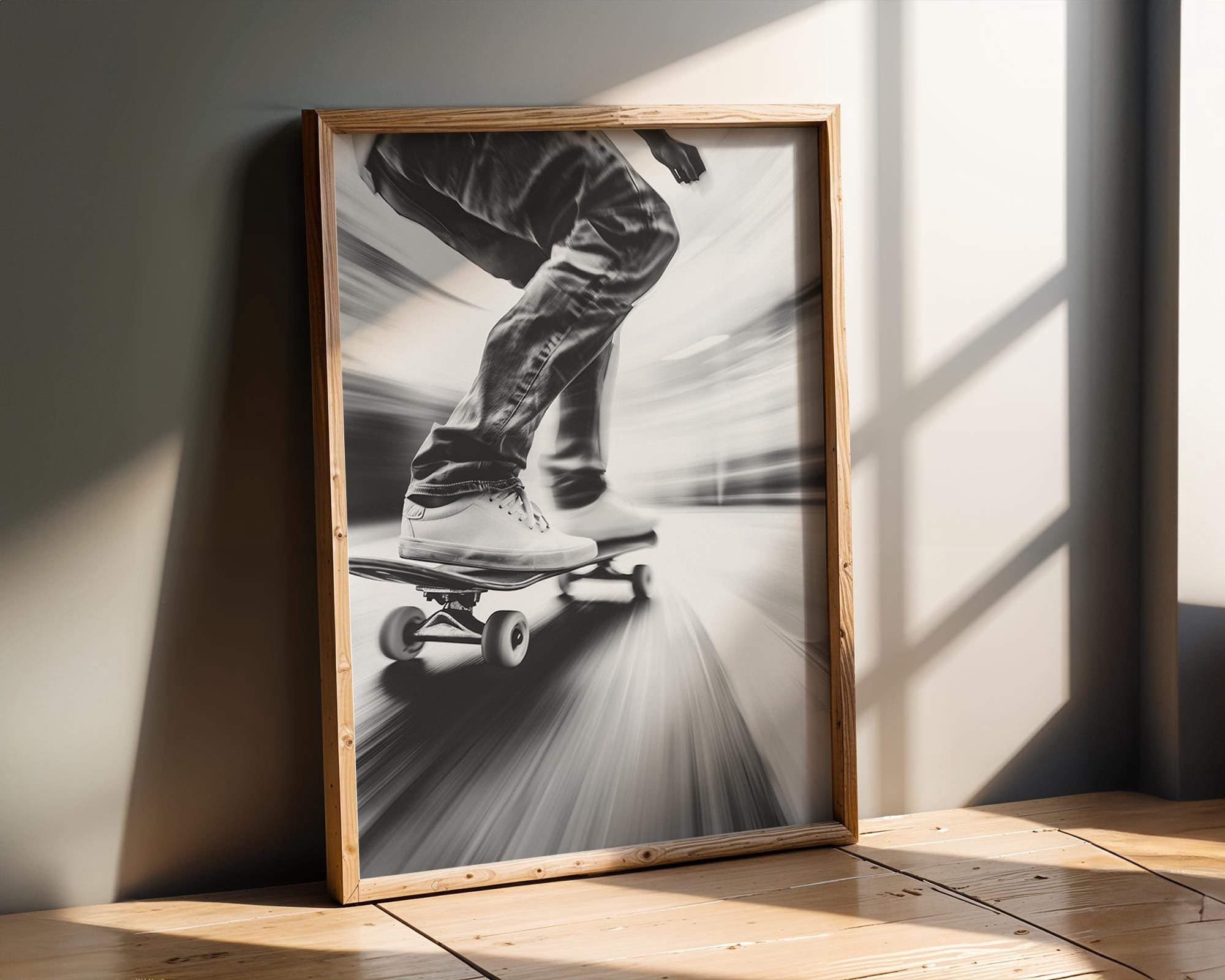 Sports Skateboard Feet Motion Blur Street Skate Sports Poster , Poster ...