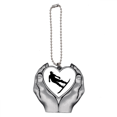 thumbnail image 1 of Sports Ski Board Skiing Player Car Keychain Heart Pendant Ornament Charm, 1 of 3