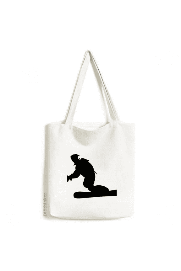 Sports Skiing Ski Board Player Tote Canvas Bag Shopping Satchel Casual Handbag