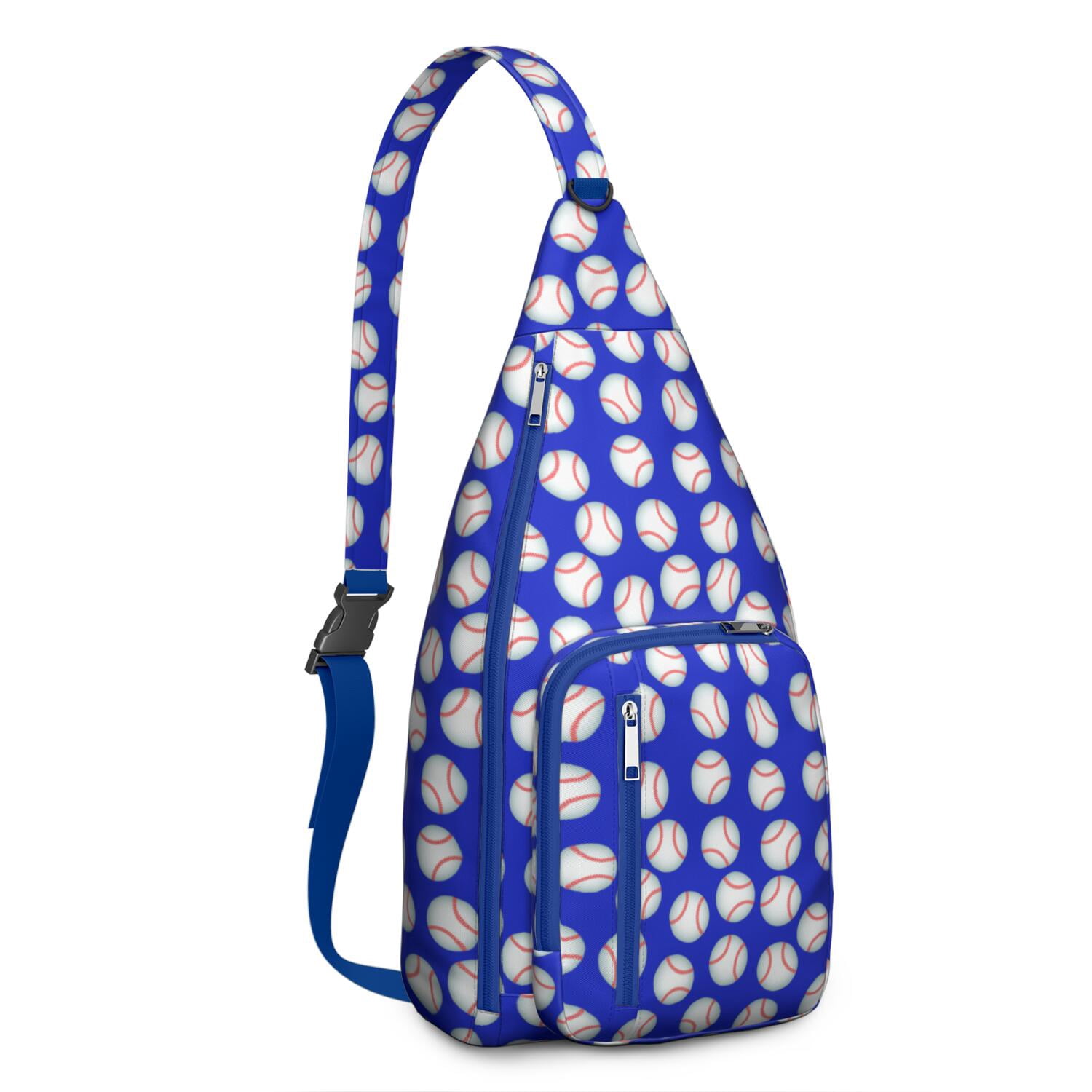 Sports Sling Backpack - Baseball, Football, Soccer, Basketball Print – Lightweight Crossbody Bag for Hiking, Gym, Travel – Athletic Gift for Sports Lovers