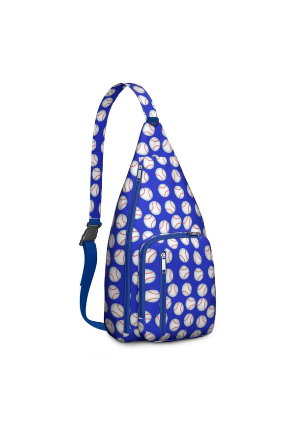 Sports Sling Backpack - Baseball, Football, Soccer, Basketball Print – Lightweight Crossbody Bag for Hiking, Gym, Travel – Athletic Gift for Sports Lovers