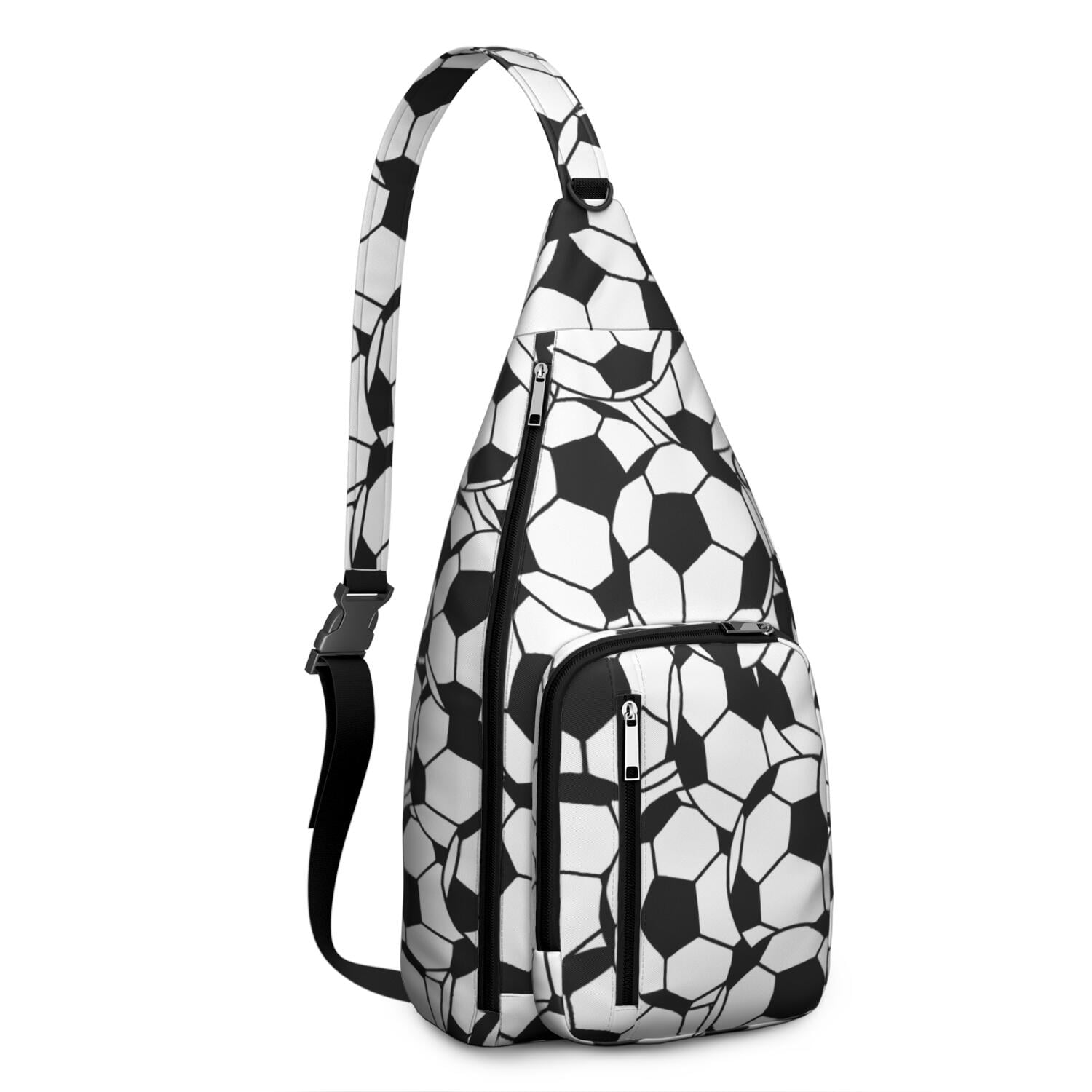Sports Sling Backpack - Baseball, Football, Soccer, Basketball Print – Lightweight Crossbody Bag for Hiking, Gym, Travel – Athletic Gift for Sports Lovers