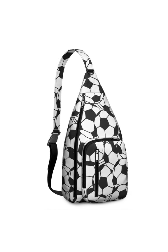 Sports Sling Backpack - Baseball, Football, Soccer, Basketball Print – Lightweight Crossbody Bag for Hiking, Gym, Travel – Athletic Gift for Sports Lovers
