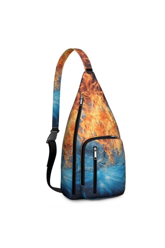 Sports Sling Backpack - Baseball, Football, Soccer, Basketball Print – Lightweight Crossbody Bag for Hiking, Gym, Travel – Athletic Gift for Sports Lovers