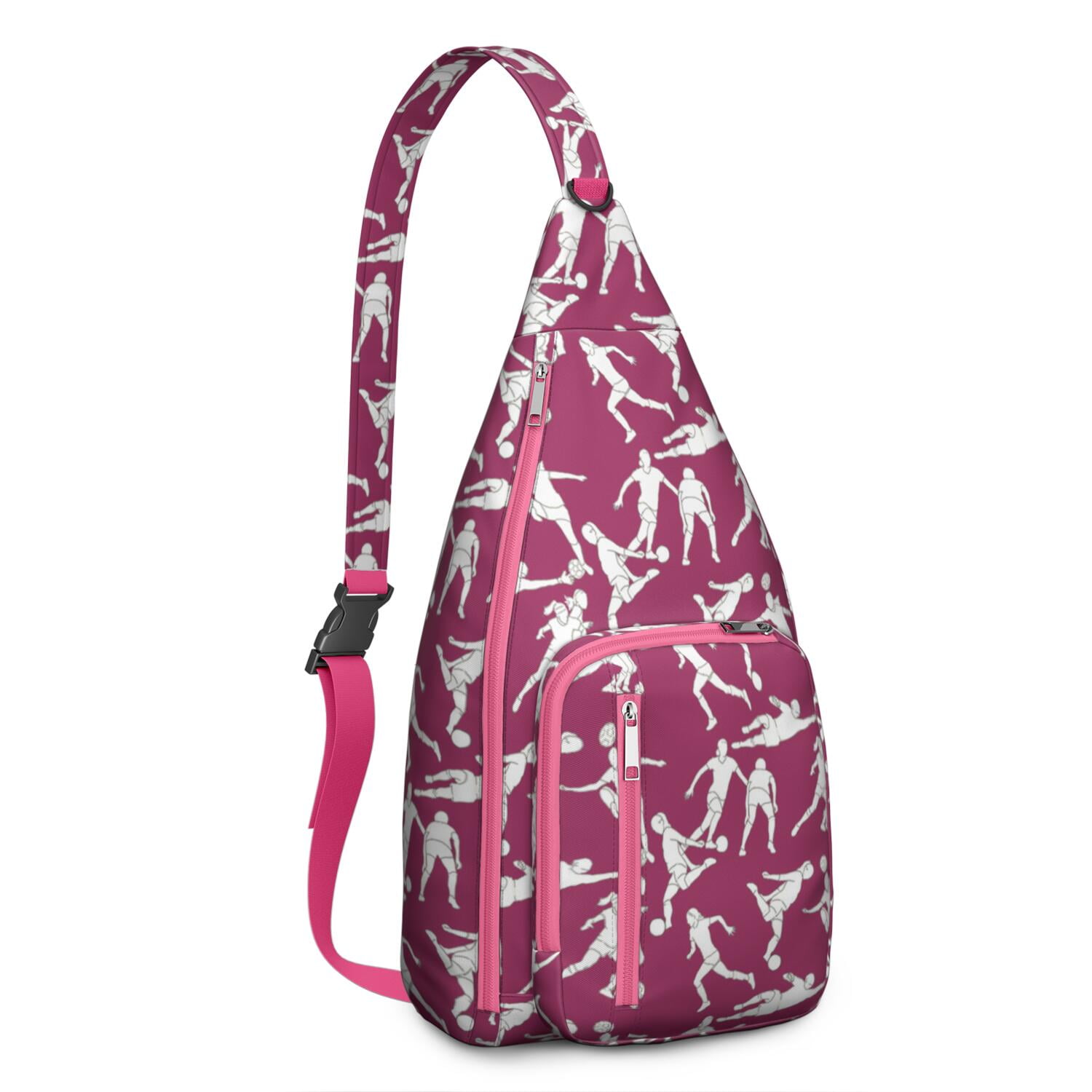 Sports Sling Backpack - Baseball, Football, Soccer, Basketball Print – Lightweight Crossbody Bag for Hiking, Gym, Travel – Athletic Gift for Sports Lovers