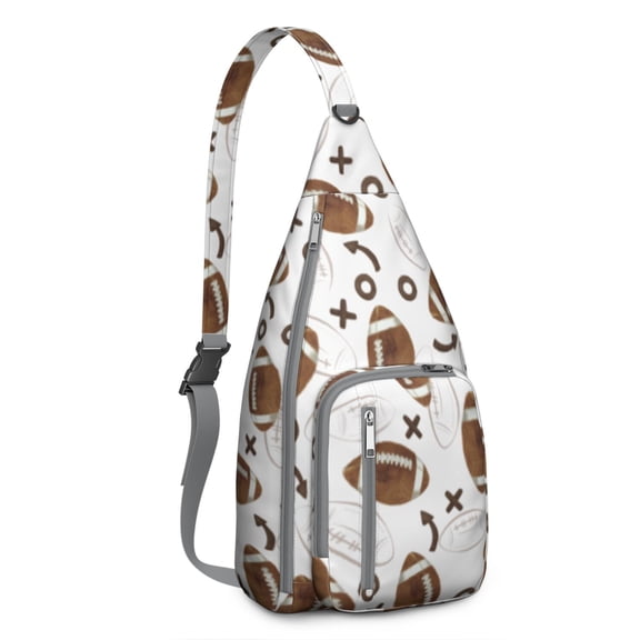 Sports Sling Backpack - Baseball, Football, Soccer, Basketball Print – Lightweight Crossbody Bag for Hiking, Gym, Travel – Athletic Gift for Sports Lovers