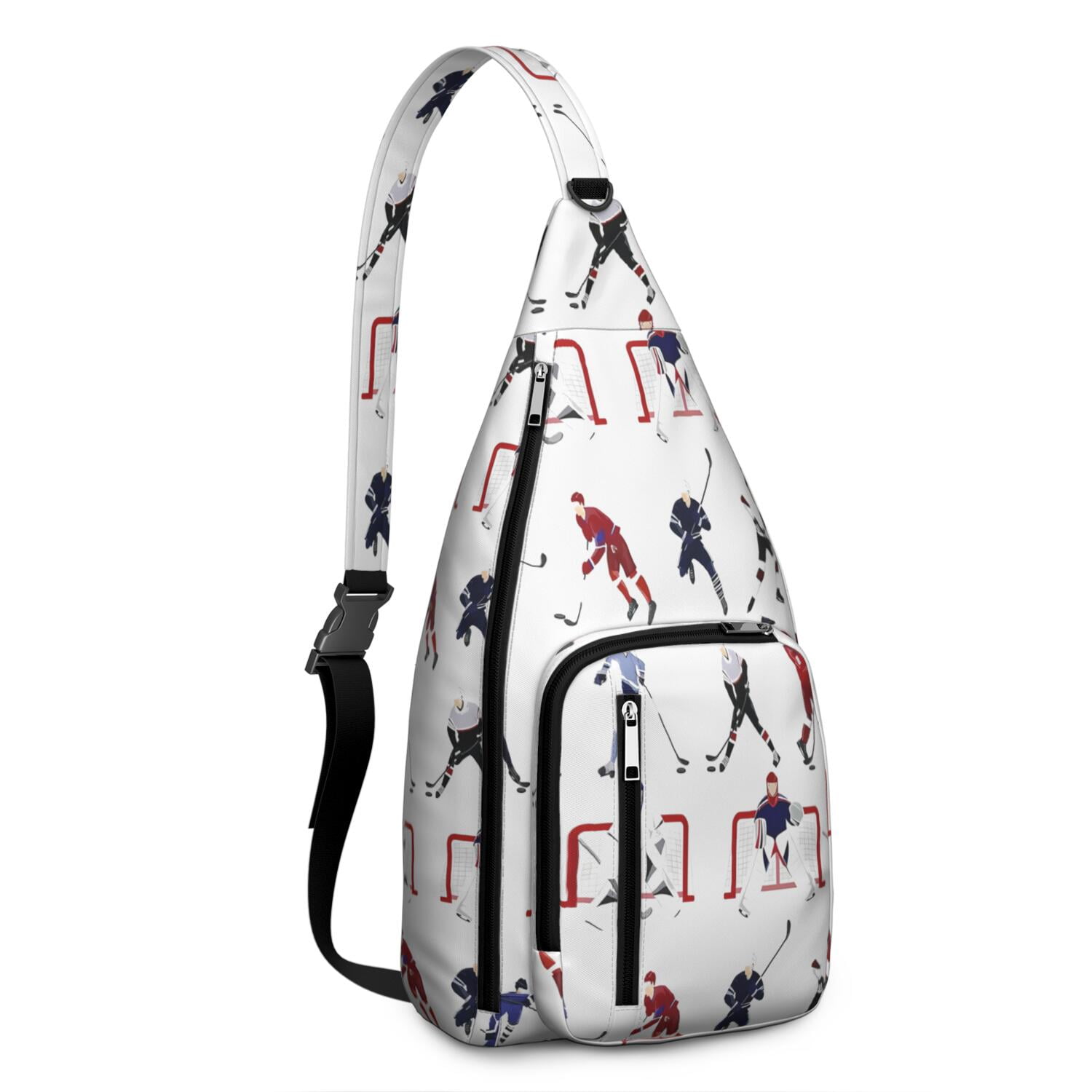 Sports Sling Backpack - Baseball, Football, Soccer, Basketball Print – Lightweight Crossbody Bag for Hiking, Gym, Travel – Athletic Gift for Sports Lovers