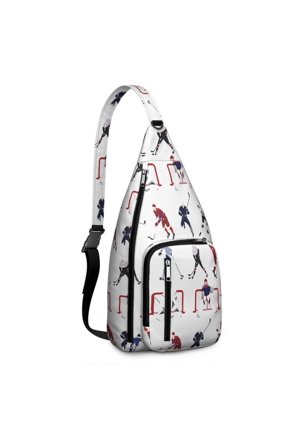 Sports Sling Backpack - Baseball, Football, Soccer, Basketball Print – Lightweight Crossbody Bag for Hiking, Gym, Travel – Athletic Gift for Sports Lovers