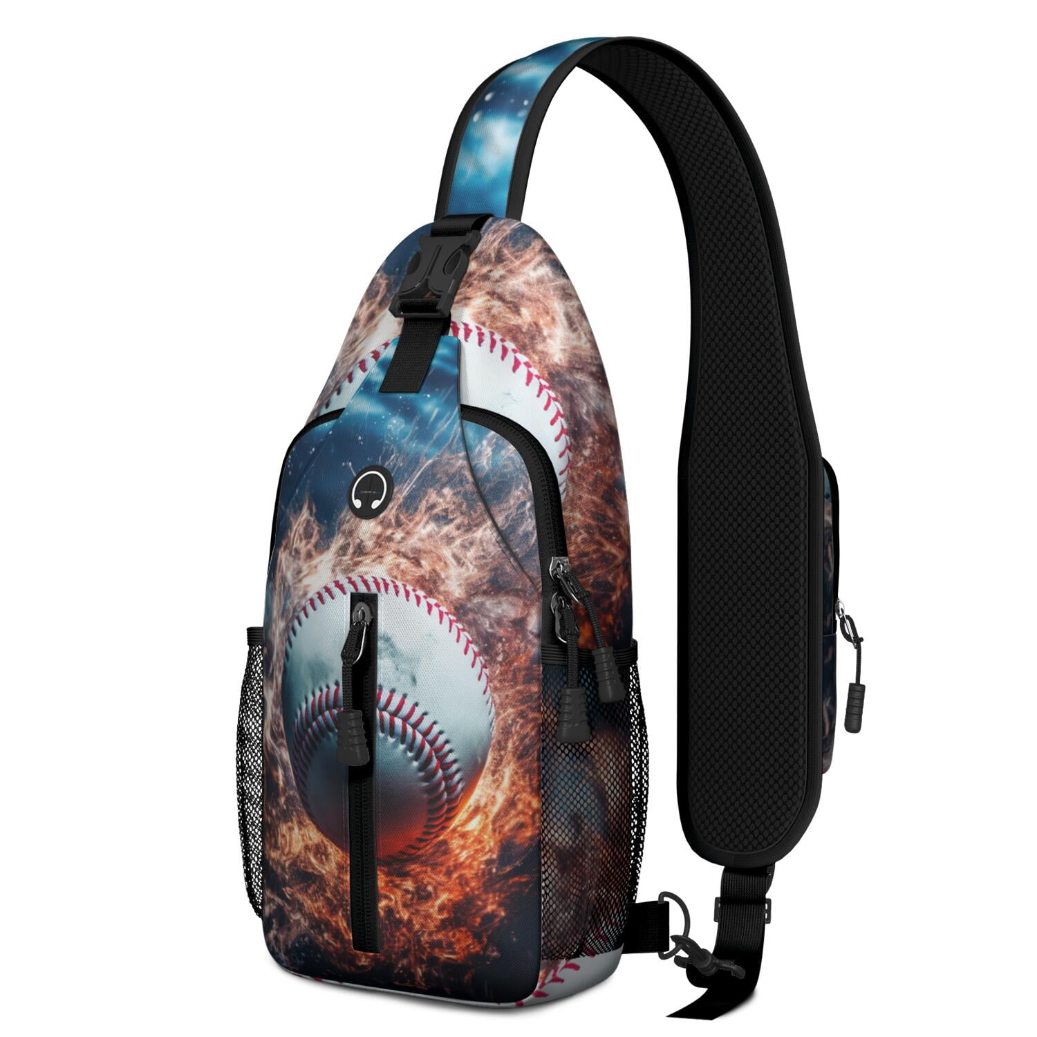 Sports Sling Backpack for Kids and Teens – Water-Resistant Crossbody Shoulder Bag with Adjustable Reversible Strap, Anti-Theft Pocket, Breathable Back, Perfect for Baseball, Football, Soccer Players
